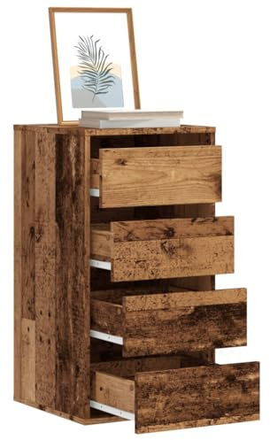 Homgoday Eckkommode aus antikem Holz, 40 x 41 x 76 cm, mehrschichtiges Holz, Dekor für Möbel, Schränke, Büromöbel, Aufbewahrungsschrank