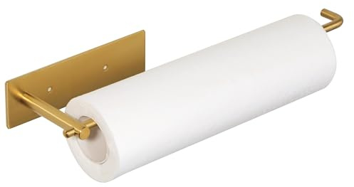 Mooche Gold Kitchen Roll Holder Wall Mounted, Cupboard Kitchen Roll Holder | SUS304 Stainless Steel 330MM Self Adhesive Toilet Paper Holder Suitable for Kitchens, Bathrooms, Toilets