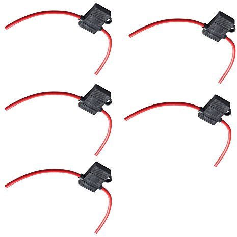 HOUTBY™ 5Stk KFZ Auto Sicherungshalter Gehäuse vergossen Flachsicherungen 16 Ga Inline Wasserdichte Stecker
