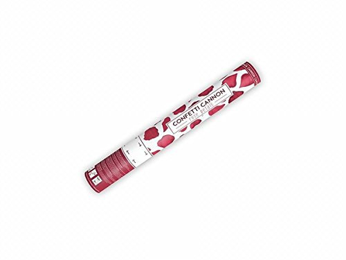 10 x Konfetti 40 cm alle Farbe Regen Kanone Shooter Konfettibome Partypopper Hochzeit Party Geburstag (Rose rot)