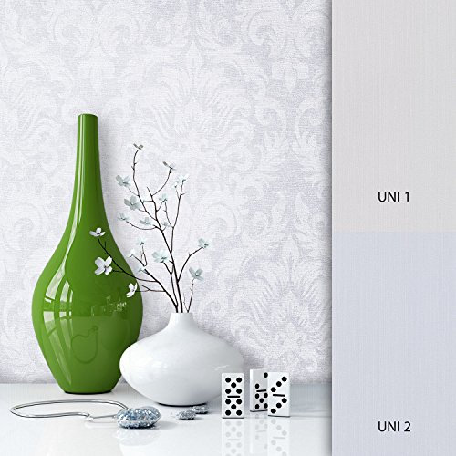 NEWROOM Papier peint baroque gris toison Motif de décoration baroque