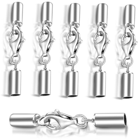 My-Bead 5 Stück Set Schmuckverschlüsse 2.5mm Karabiner Endteile Ø 925 Sterling Silber für 2mm Armbänder Ketten DIY
