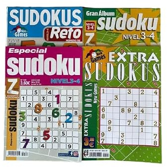 DataPrice Sudokus, set di 4 libri di passatempo per adulti assortiti – Ed. Zugarto.
