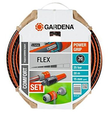 Gardena Flexschlauch mit Zubehör - Schwarz, Garten, Schlauch, 1 Stück