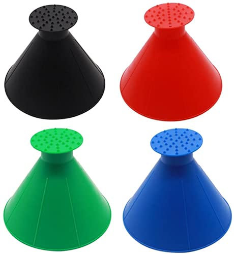 Cpolebev 4pcs Ice Scraper Magical Ice Scrapers For Car Windshield Windscreen Ice Cone Refuelling Funnel Snow Shovel Wiper Brush Round Scraper Ice Removal Frost Shovel For Truck Vans SUV