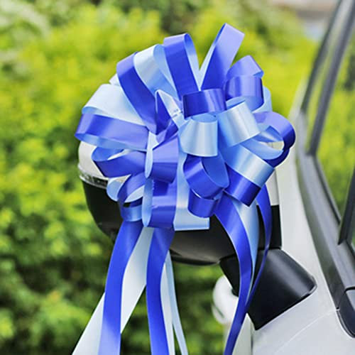 Große Schleifen Hochzeit Deko, Asudaro 10 Stück Autoschleifen Hochzeit Zugschleifen Doppelfarbige Schleife Bandschleifen Hochzeitsdekoration Geschenkschleife für Geschenkverpackung,Dunkelblau