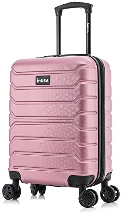 InUSA TREND Luggage with Spinner Wheels | Durable Lightweight Hardshell Suitcase, Travel bag with Handle and Trolley, 20-Inch Carry On Small Luggage | Rose Gold
