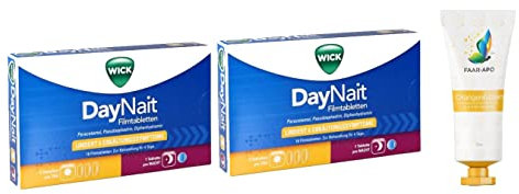 Wick DayNait 2X16 Tabletten Sparset inkl. einer hochwertigen Handcreme Marke Faar-Apo