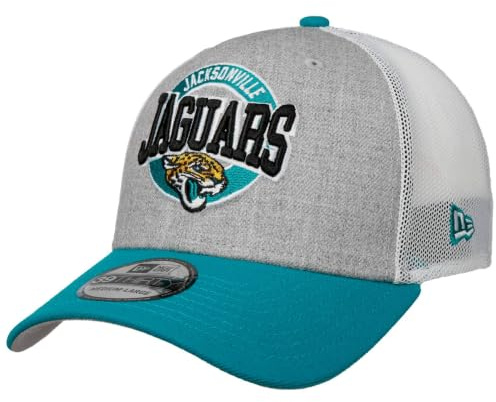 New Era Jacksonville Jaguars Trucker Cap Basecap Baseballcap Truckercap Meshcap Damen/Herren - Hinten geschlossen, mit Schirm, Schirm
