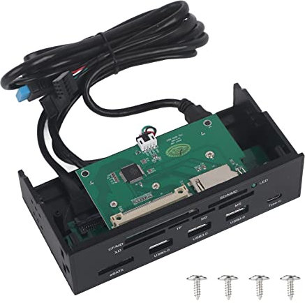 25 Pollici,Lettore di Schede Interno STW da 5, Pannello Frontale del PC del Cruscotto del Lettore di Schede Interno Multifunzione da 5,25 Pollici, Supporto M2, MSO, Memoria, MS, XD, Scheda CF 64G