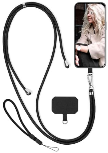 moex Unleash for Doro 8100 / Doro 8100 Plus Mobile Phone Strap for Hanging without Case, Mobile Phone Chain with Carabiner, Removable Mobile Phone Neck Strap, Strap Chain with Pad for Mobile Phone