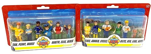 Simba 109252538038 - Feuerwehrmann Sam Figuren-Set - Feuerwehrmann Sam Figurenset mit 6 oder 7 Stück Figuren, 5-7 cm, Ab 3 Jahren, zufällige Auswahl