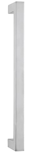 VI.TEL. Maniglione Porta Portone Liscio quadrato In Acciaio Inox Satinato Per Porte Interne Esterne Serramenti E Negozi serie Maiori (325x300x65)