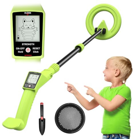 DR.ÖTEK Metal Detector for Kids, Lightweight Gold Detector with LCD Display, 69.9cm-100.8cm Adjustable Kids Metal Detector with Waterproof Coil, Great Beach Metal Detector for Kids Aged 3-12
