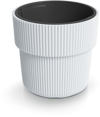Tymar Macetero con Inserto, macetero de plástico, macetero, macetero Grande(DBMIR Blanc,ø 30 cm)