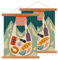 Set di 2 binari per poster A3, stecche magnetici per poster, cornici magnetiche per poster 30 x 40 cm - il gancio ideale per poster in legno per opere d'arte e stampe (31 cm, legno di teak)