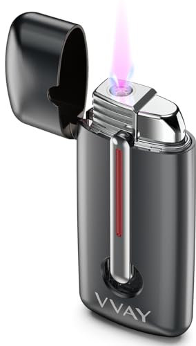 VVAY Accendino Antivento Gas Ricaricabile, Fiamma Jet Rossa - Venduto Senza Gas
