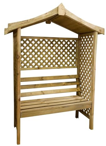 Zest Rutland Arbour – Elegant Wooden Garden Arbour with Trellis Sides, Perfect for Climbing Plants, Outdoor Seating, and Garden Décor, Durable and Stylish