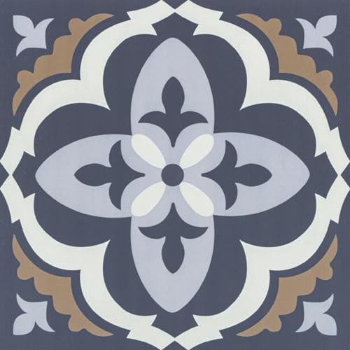 Peel and Stick Floor Tiles Self Adhesive Floor Tile Vinyl Flooring Vintage Blue for Living room Bathroom Corridor 30x30 24pcs(2.16㎡)