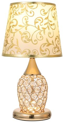 Holibanna Nachttischlampe Dekorative Tischleuchte Moderne aus Aluminiumlegierung und Glas mit Fernbedienung Stilvolles Design für Schlafzimmer und Wohnzimmer
