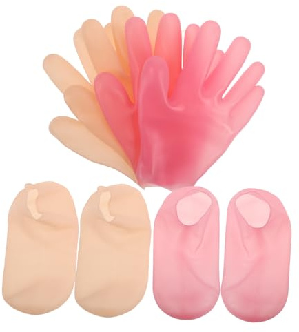 SAFIGLE Silikon Fuß und Handmaske Peeling Socken Satz Elastisch Feuchtigkeitsspendend Hornhautentfernung für Trockene Rissige Haut Pflege für Damen und Herren Fußschutz für Zuhause