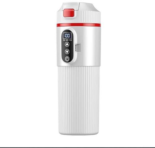 Bollitore elettrico portatile per auto, capacità 500 ml, tazza da viaggio con display LCD e impostazioni di temperatura multiple (bianco)