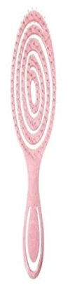 Brosse à cheveux démêlante couleur rose anti-rupture et dissolvant nœuds pour cheveux mouillés bouclés et extensions femme design ergonomique en spirale
