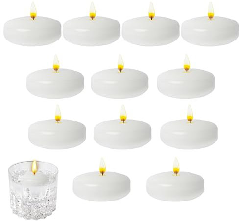 Candele Tea Light Galleggianti,Piccole Candele Tonde per Acqua | Centrotavola con Luci di Candela per San Natale Matrimoni e Cene Romantiche