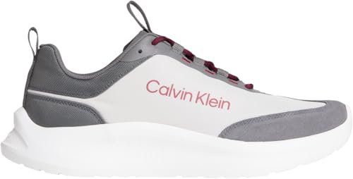 Calvin Klein Runner Sneaker Hombre Light Eva con Logotipo, Multicolor (Granite Gray/Rhubarb), 42