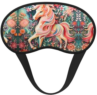 Schlafmaske mit Einhorn-Motiv, mit elastischem Band, passend für alle Kopfformen, ideal für Reisen, Büro und Schichtarbeit, Rosa