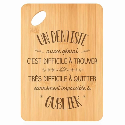 Planche à Découper un Dentiste Aussi Génial - Plateau Apéro en Bambou Cadeau Gravé Collègue Homme Métier Cuisine Barbecue