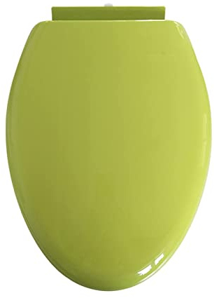 Giural Vert,Abattant WC avec Frein De Chute, Ovale Couleur Lunette De Toilette Antibactérien en PP, Dégagement Rapide À Un Bouton, Charnière Réglable, Lunette WC Forme V