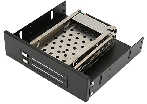 2 carcasas internas de disco duro de 5 pulgadas con interfaz dual Bay II, diseño sin bandeja, diseño sin bandeja, velocidad de transferencia de 6 Gbps, acero inoxidable ABS para servidor, computadora