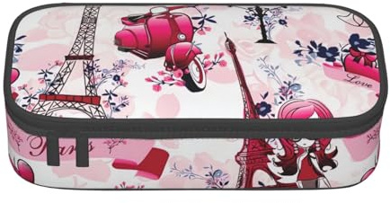 Yyoretp Trousse à crayons de grande capacité avec motif Tour Eiffel de Paris - Organiseur de bureau - Boîte de maquillage