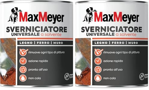 MAXMEYER SVERNICIATORE UNIVERSALE PER SMALTI E PITTURE 0,75 L (Confezione da 2)