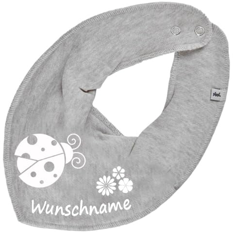 HALSTUCH Marienkäfer Blume mit Namen oder Text personalisiert für Baby oder Kind verschiedene Ausführungen
