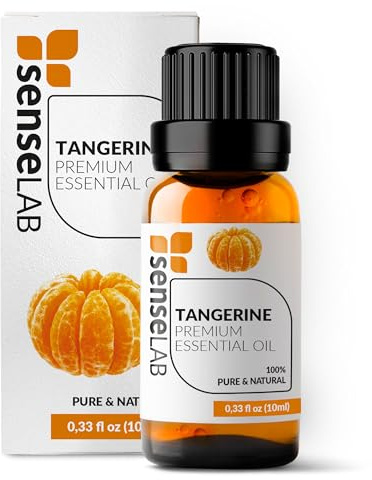 SenseLAB Olio essenziale di Mandarino Tangerino - Olio di Mandarino Tangerino Terapeutico Naturale e Puro al 100% per Umidificatore Diffusore di Aromaterapia - Rilassamento, Cura Della Pelle (10 ml)