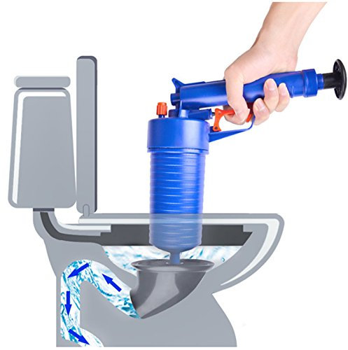 WangLx Cushion WC Pneumatischer Rohrbagger, Allzweck im Rohrverstopfen：Dredge Toilette/Waschbecken/Badewanne/Bodenablauf mit Abgedichteter, Blue
