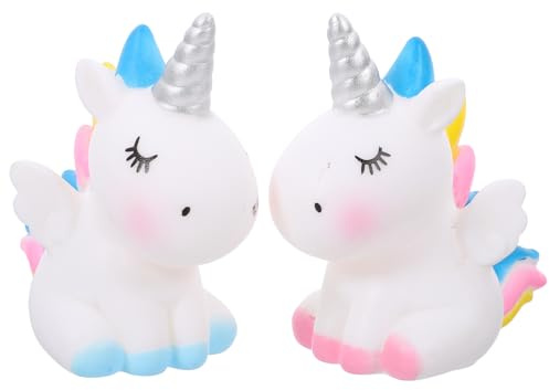 Amosfun Regenbogen Pferd Deko Tortendeko Einhorn Figur 7X5.6X3.7Cm Mini Kuchen Tischdeko Für Geburtstag Party