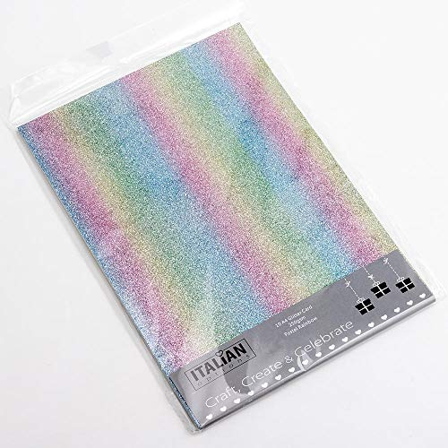 Glitter Card A4 250 g/m² pastello arcobaleno (10 fogli)