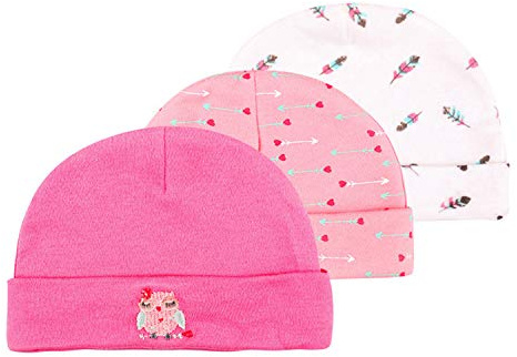 Chamie Baby-Mütze und Fäustlinge, Set für Neugeborene,Mützen und Fäustlinge, für Babys, Jungen und Mädchen, 0–6 Monate, 100% Baumwolle