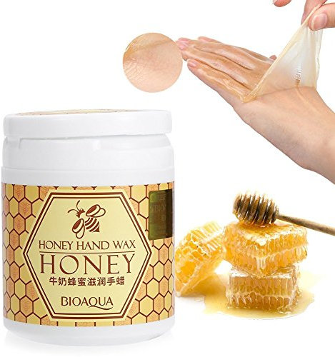 Handpflege Paraffin, Milch & Honig Feuchtigkeitsspendende Peel Off Handwachsmaske Feuchtigkeitsspendendes Peeling Nährt Hautaufhellung, Trockene Rissige Falten Handfilm Handpflege, 170g