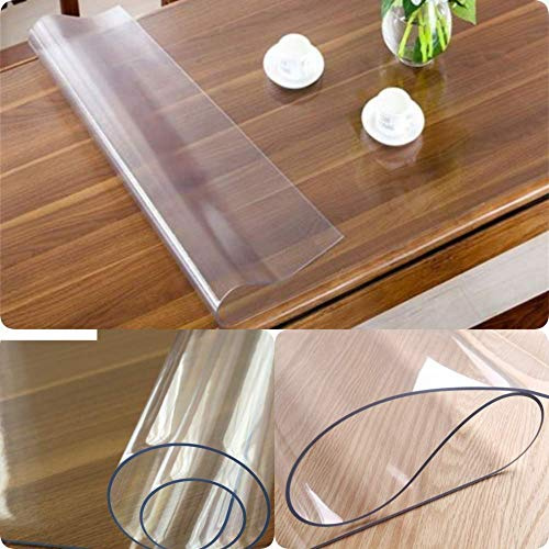 Toptablecloths PVC Table Cover/Protector Transparent Made to Measure 50x70 cm