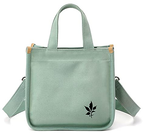CORIOS Damen Handtasche Canvas Umhängetasche Schultertasche Casual Henkeltasche Tragetasche Multifunktionale Henkeltaschen Tote Beutel für Arbeit Schule Shopper Reise Alltag Hellgrün