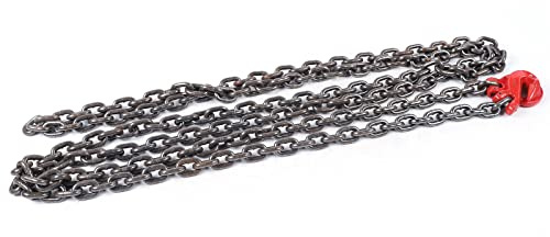 Forstkette Rückekette, 3m/5m Anschlagkette Kettengehänge Krankette Schleppkette Kettenzug Hebe Hebekette 1 Strang 8mm 2T Tragfähigkeit (3M)