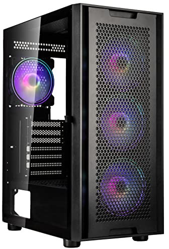 Kolink Observatory Duo ARGB Midi Tower PC Case – Black, Tempered Glass, 4 Umbra Fans, E-ATX Support
