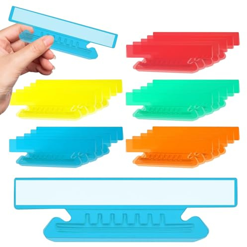 100 Pieces 4 Inch Hanging File Folder Tabs and Inserts Large Clear Plastic Hanging Folder Tabs for Filing Cabinet Folders Labels Back to School Supplies Assorted Colors (100)