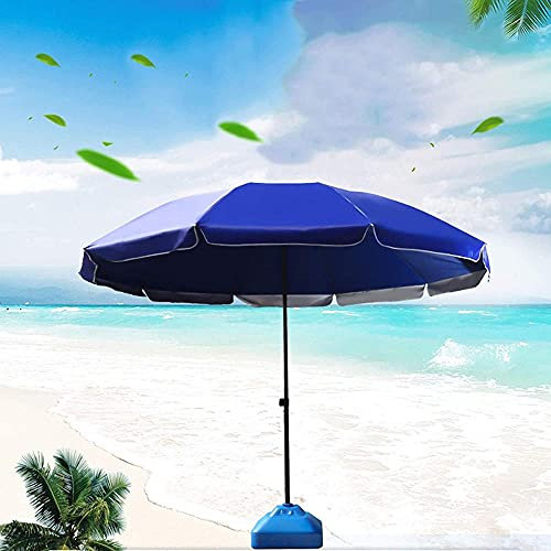 Garden Parasols Large Beach Umbrella Garden Outdoor Patio Sun Shade Steel Pole Compact Sun Shade For Small Outdoor Patio Spaces Blue Parasol (Excl Base) Waterproof Protection Uv-2.4M