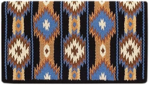 EQUIGEAR Western Show Horse Satteldecke aus neuseeländischer Wolle, Western-Design, handgefertigte Satteldecke, Wollpolster, Sensor Flex (Anpassung möglich), WX065 (34 x 42)