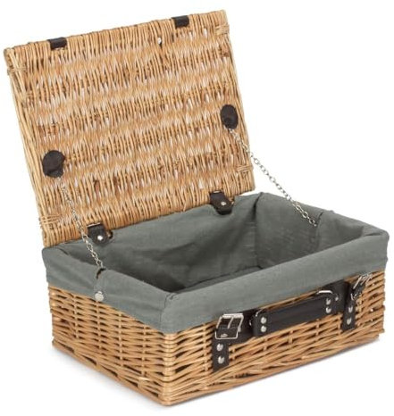 35 cm Picknickkorb mit grauem Futter